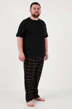 ست لباس راحتی سایز بزرگ مشکی مردانه طرح دار Buratti - کد 824509407