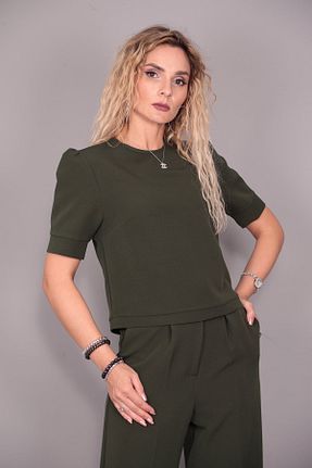 بلوز خاکی زنانه ساده ÖNDER ÖZSOY - کد 744883247