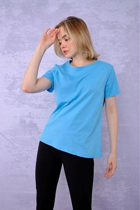 تیشرت فیروزه ای زنانه Relaxed Tight Lady - کد 859227525