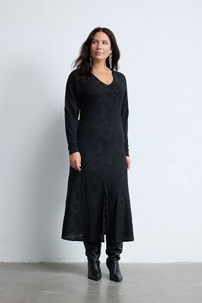 لباس سایز بزرگ مشکی زنانه بافت LUOKK - کد 859389770