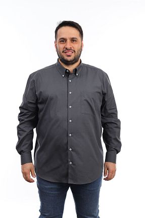 پیراهن سایز بزرگ طوسی مردانه سایز بزرگ TOUSUS - کد 777797725