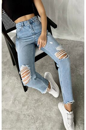 شلوار جین آبی زنانه رگولار Genel Markalar - کد 821085498