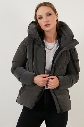کاپشن طوسی زنانه رگولار Lela - کد 455766693