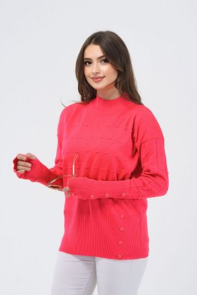 پلیور صورتی زنانه ساده MODESBUTİK - کد 859159362