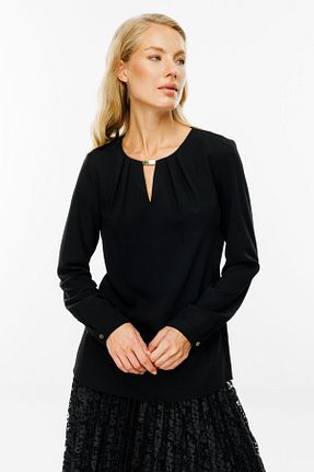بلوز مشکی زنانه ساده Ekol - کد 859207383