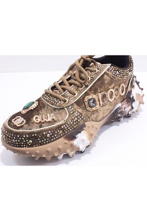 کفش اسنیکر بژ زنانه بند دار Guja - کد 859392819