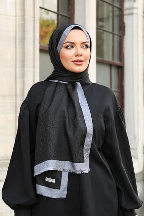 شال مشکی زنانه ویسکون Hint İpek - کد 859391474