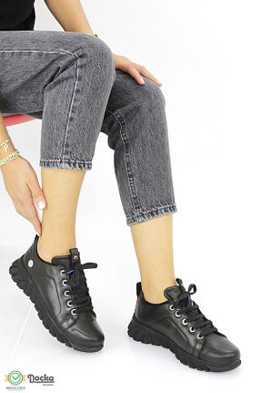 کفش کژوال مشکی زنانه چرم خالص Mammamia - کد 859426392