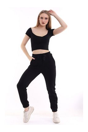 پائین تنه راحتی مشکی زنانه پنبه ای BERNEO - کد 859432704