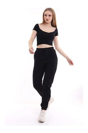 پائین تنه راحتی مشکی زنانه پنبه ای BERNEO - کد 859432704