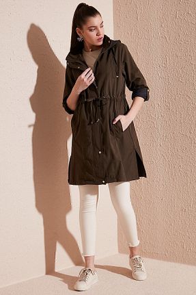 کاپشن خاکی زنانه رگولار Lela - کد 710744036