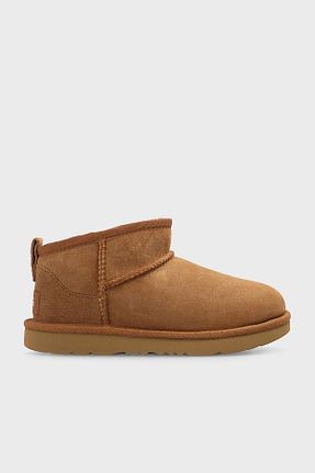 بوت / نیم بوت قهوه ای بچه گانه چرم خالص UGG - کد 762499805