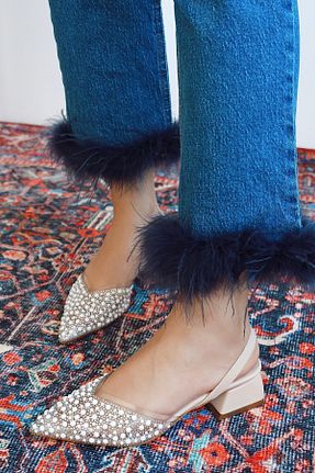 کفش پاشنه بلند کلاسیک بژ زنانه چرم مصنوعی POLKA STORE - کد 824258904