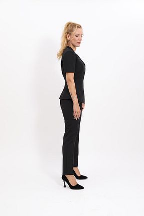 کت و شلوار مشکی زنانه یقه کتی ÖNDER ÖZSOY - کد 857016172