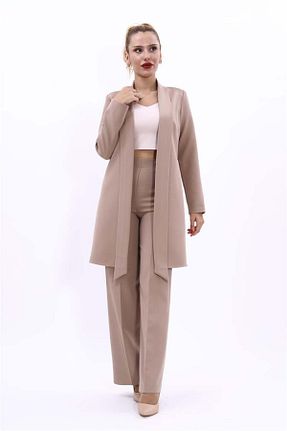 کت و شلوار طوسی زنانه یقه کتی ÖNDER ÖZSOY - کد 857535886