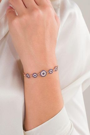 دستبند نقره صورتی زنانه 925 عیار Tmt Silver - کد 859389474