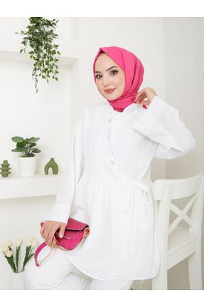 تونیک حجاب سفید زنانه پنبه ای VOLT CLOTHİNG - کد 859394129