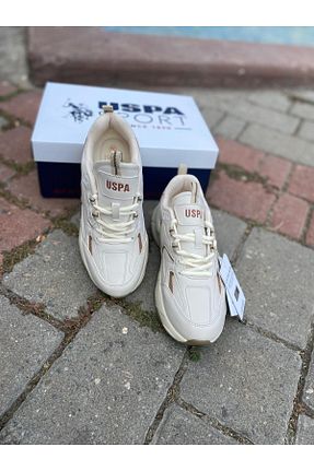 کفش اسنیکر بژ زنانه بند دار U.S. Polo Assn. - کد 859408463