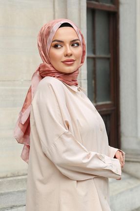 شال صورتی زنانه ویسکون Hint İpek - کد 859292377