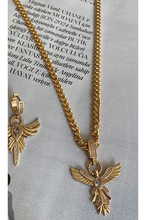 گردنبند استیل ( فولاد ) طلائی زنانه استیل (فولاد) Niceboutique - کد 859320419