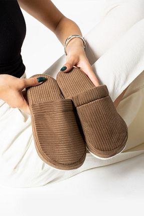 دمپائی خانگی قهوه ای زنانه پارچه ای star shoes - کد 859472072