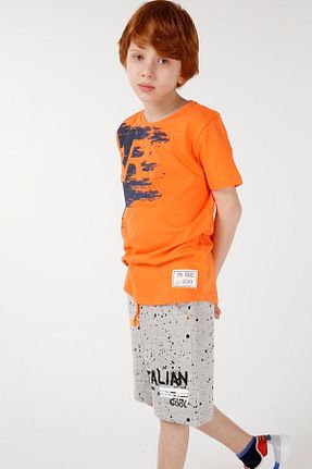 شلوارک و برمودا طوسی بچه گانه رگولار BRZ KIDS - کد 262469714