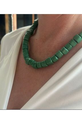 گردنبند جواهر سبز زنانه شیشه Brillo - کد 857646930