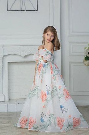 لباس مجلسی و فارغ التحصیلی نباتی بچه گانه آستین بادکنکی Kids - کد 683075147