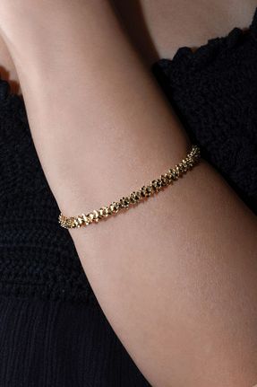 دستبند استیل (فولاد) طلائی زنانه استیل (فولاد) Gold Garden - کد 858820816