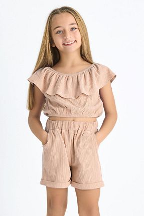 ست بالاتنه و پائین تنه بژ بچه گانه بافتنی zepkids - کد 725569144
