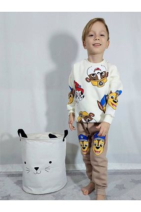 ست بالاتنه و پائین تنه سفید بچه گانه بافت Ezo - کد 782828403