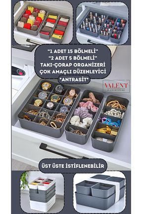 نظم دهنده کمد طوسی پلاستیک VALENT - کد 829976246