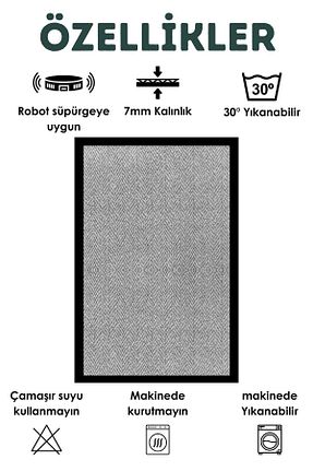 فرش مشکی قابل شستشو Bir Aksesuar - کد 845131334