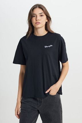 تیشرت مشکی زنانه یقه دوچرخه Wrangler - کد 859130607