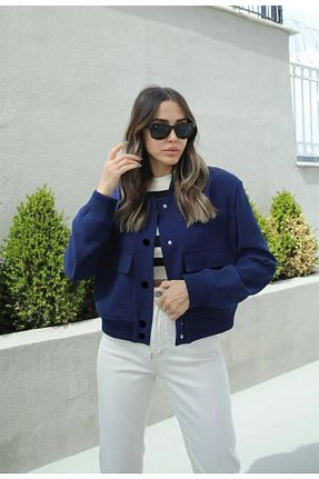 کت سرمه ای زنانه Bomber miss fasion - کد 834242411