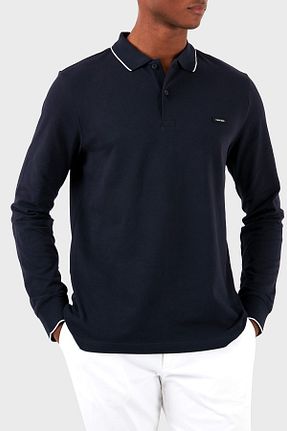 پولوشرت سرمه ای مردانه پنبه - الاستین Calvin Klein - کد 815125635