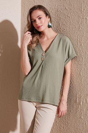بلوز سبز زنانه ساده Lela - کد 803373574