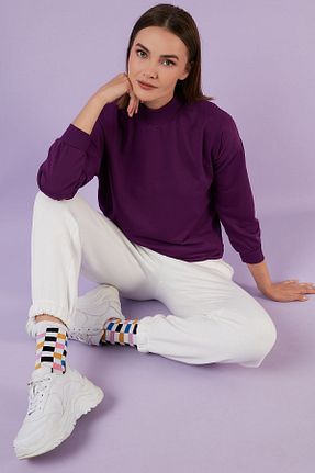 سوئیشرت بنفش زنانه ساده Lela - کد 52674096