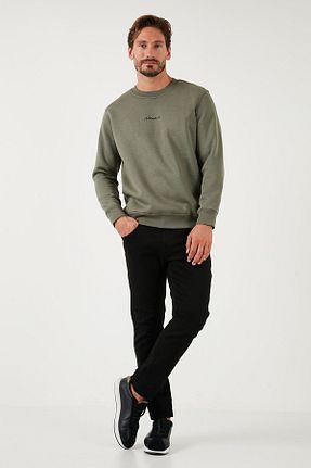 سوئیشرت خاکی مردانه ساده Buratti - کد 855933190