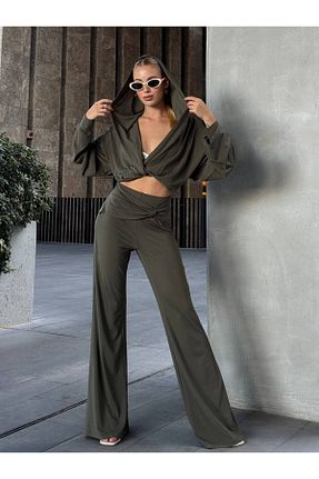 ست بالاتنه و پائین تنه خاکی زنانه بافتنی bymaestro woman - کد 859237554