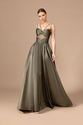 لباس مجلسی و فارغ التحصیلی خاکی زنانه ساتن Kenzel - کد 859389225