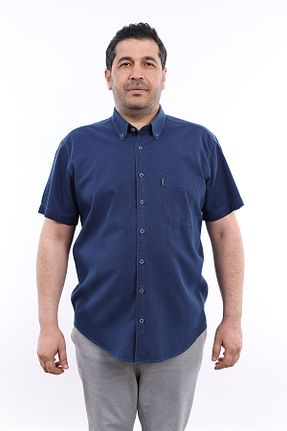 پیراهن سایز بزرگ سرمه ای مردانه سایز بزرگ TOUSUS - کد 817831810