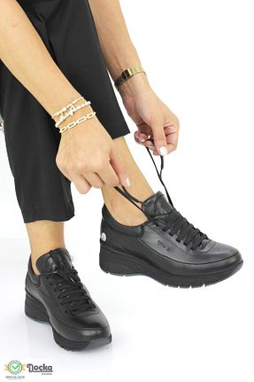 کفش کژوال مشکی زنانه چرم خالص Mammamia - کد 859427821