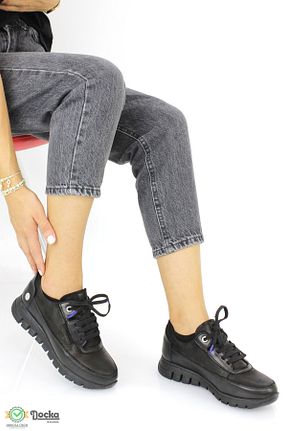 کفش کژوال مشکی زنانه چرم خالص Mammamia - کد 859431059