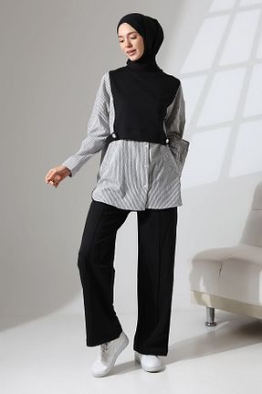 ست بالاتنه و پائین تنه حجاب مشکی زنانه Relaxed Mihran Butik - کد 841104801