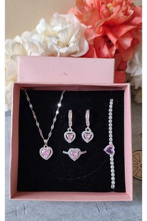 ست استیل صورتی زنانه استیل (فولاد) HKN AVM ACCESSORİES - کد 803543453