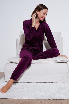 ست لباس راحتی بنفش زنانه ساده Lela - کد 853881299