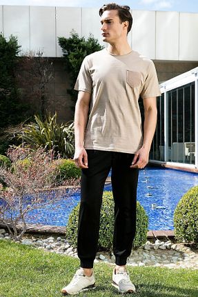 تیشرت قهوه ای مردانه یقه دوچرخه Buratti - کد 463583442