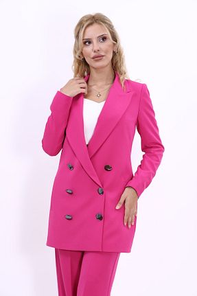کت بلیزر صورتی زنانه مخلوط پلی استر ÖNDER ÖZSOY - کد 858893159