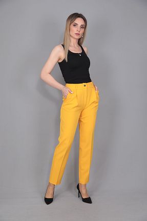 شلوار زرد زنانه پلی استر ÖNDER ÖZSOY - کد 737614581